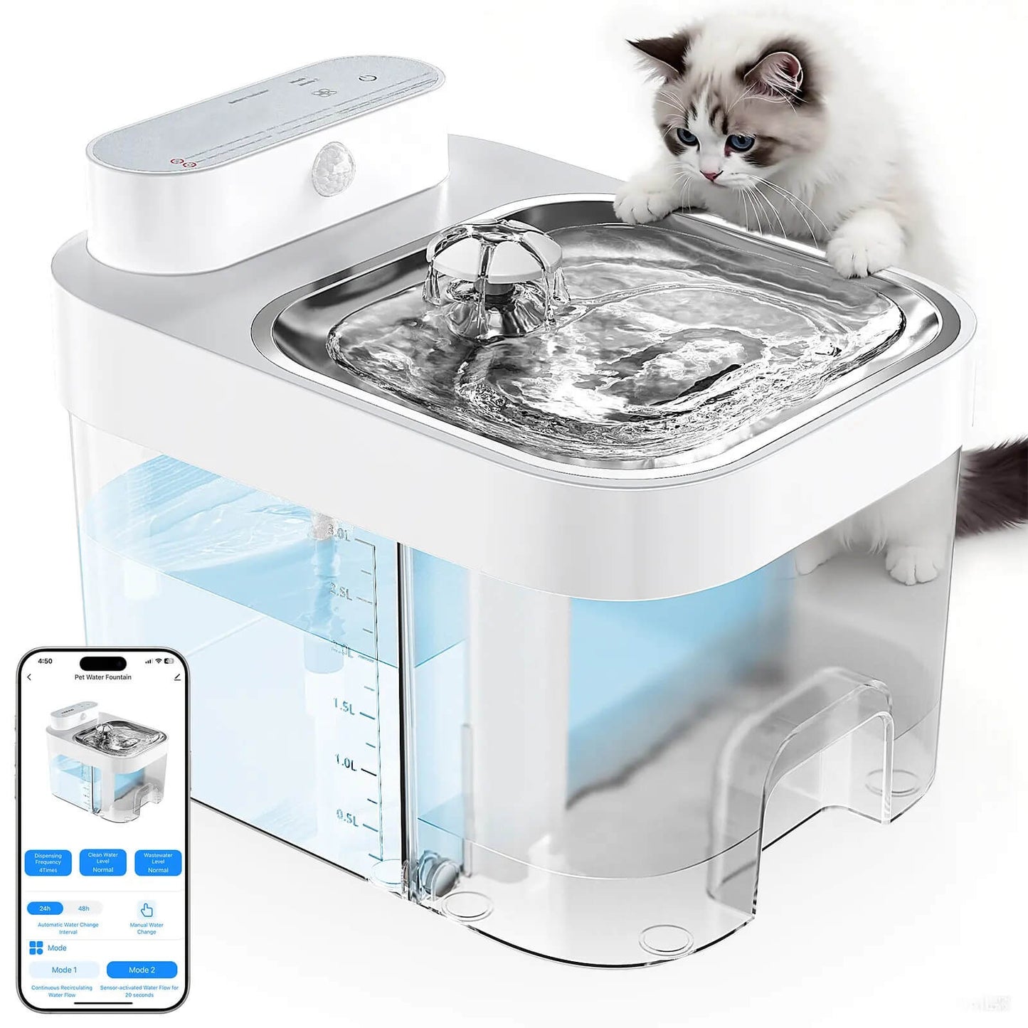 Smart Wireless Pet Water Fountain (Filterless & App Controlled)
