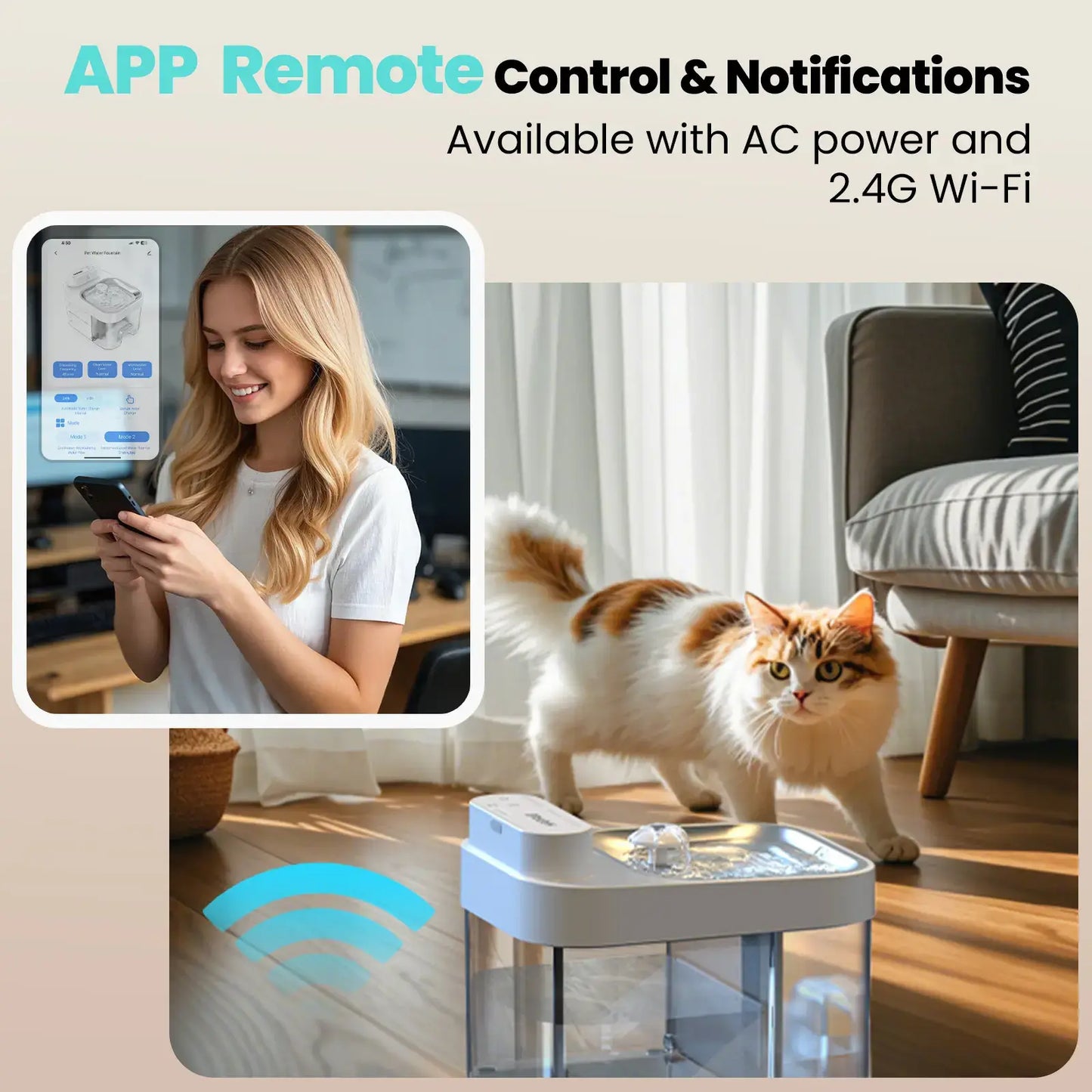 Smart Wireless Pet Water Fountain (Filterless & App Controlled)